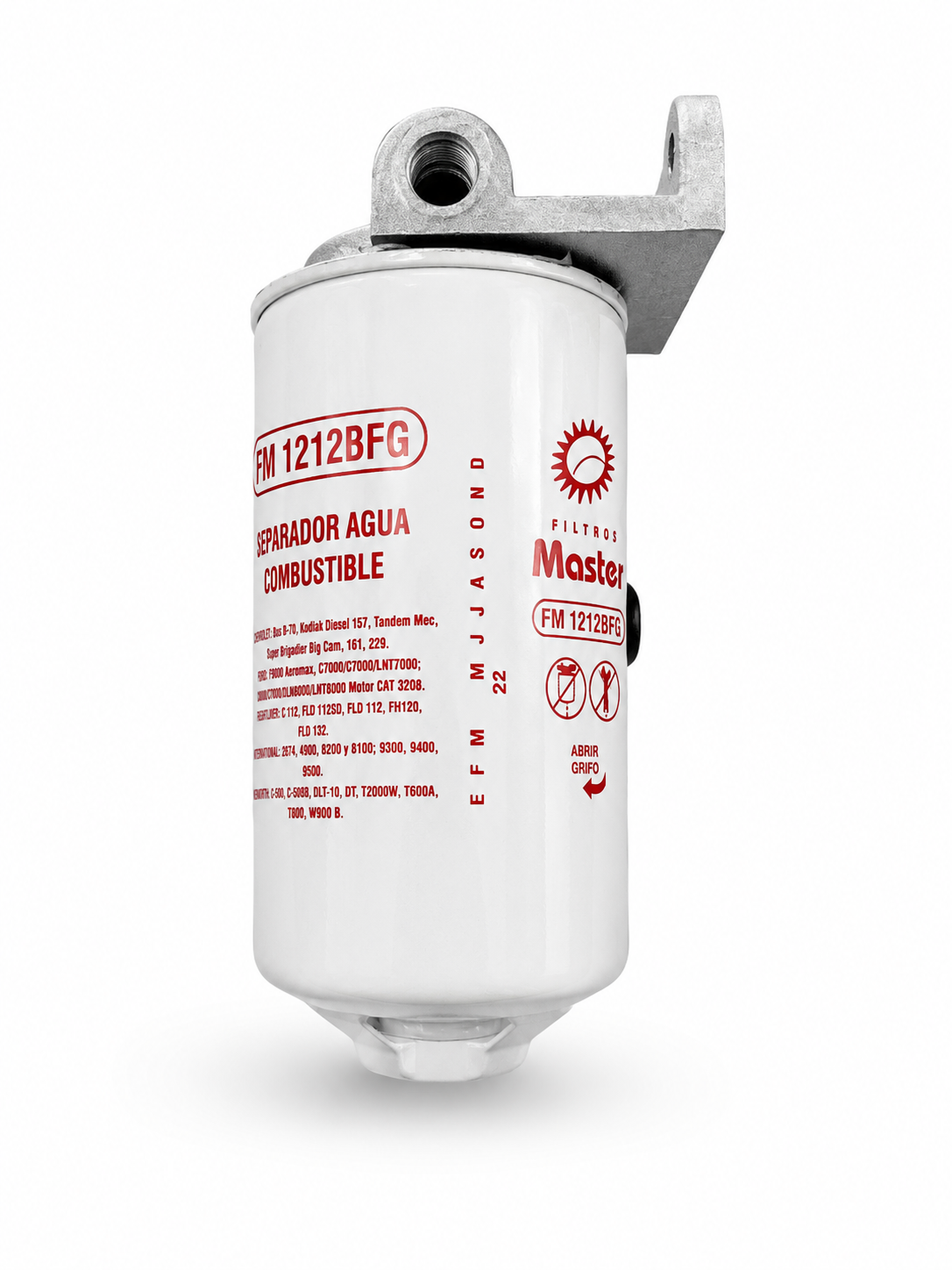 FILTRO TRAMPA DE COMBUSTIBLE MASTER FM1212BFG CON BASE